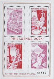 France 2025 - Philagenda 2026 Includes M/NH Block of 4 S/S - ONLY 10,000 Issued