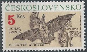 Czechoslovakia 2807 (mnh) 5k brown long-eared bat