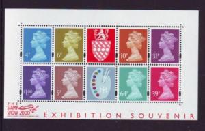 Great Britain Sc MH279a 2000 Stamp Show sheet mint NH