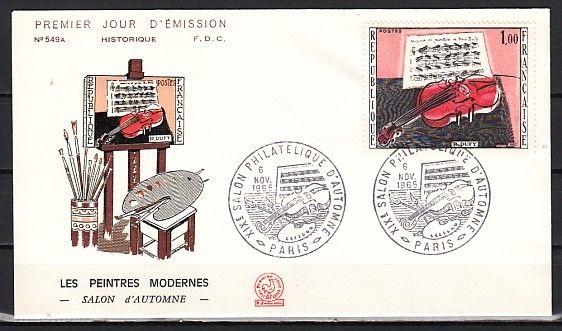 France, Scott cat. 1117. Painting of a Music Instrument. First day cover. ^