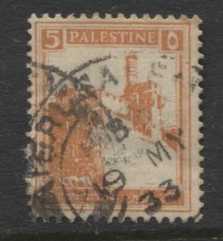 Palestine -Scott 67 - Citadel at Jerusalem - 1927- VFU - Single 5m Stamp