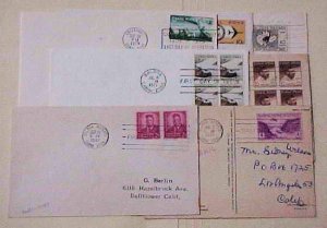 CANAL ZONE FDC 6 DIFF. UNCACHET 1948-1971