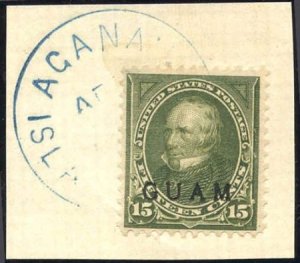 US Back Of Book - Guam 10 F - VF Used on Piece cv $140