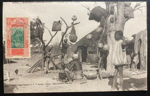 1927 Conakry French Guinea RPPC Postcard Cover To Trieste Italy Senegalese Ville