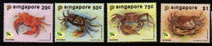 SINGAPORE SG698/701 1992 CRABS MNH