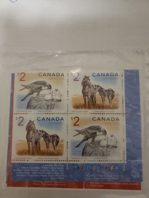 Canada WILDLIFE Definitive #1692a High Value  Set of 4 inscription blocks CV $80