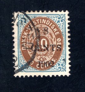 Danish West Indies #25,  VF,  Used,   CV $42.50 ....1630021