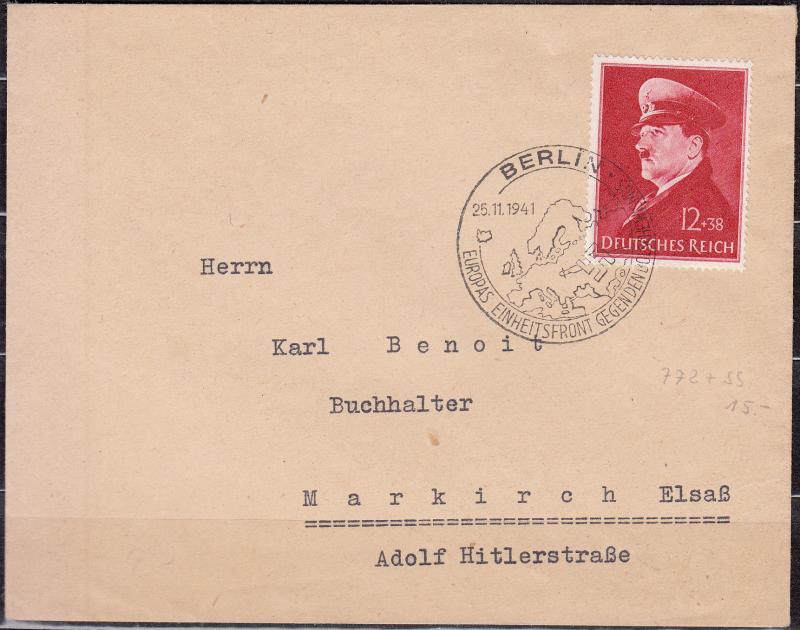 Germany - 6.10.1939 Labor Day as single franking on cover (2612)   