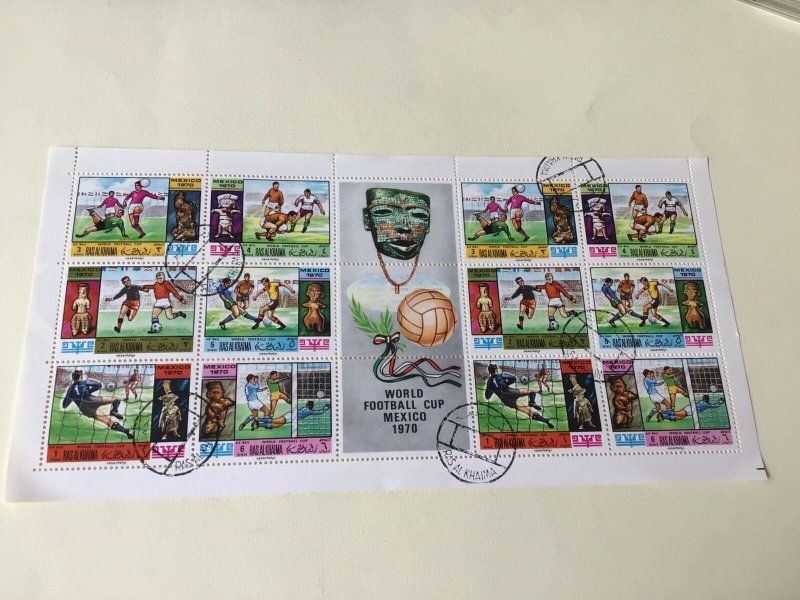 Ras Al Khaima World Cup 1970 Mexico cancelled  Stamps Sheet Ref 55230 