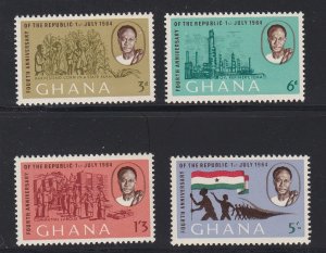 Ghana # 167-170, 4th Anniversary of the Republic, Mint NH, 1/2 Cat