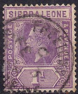 Sierra Leone 1924 KGV 1d Bright Violet Die 1 SG 132 ( E1338 )