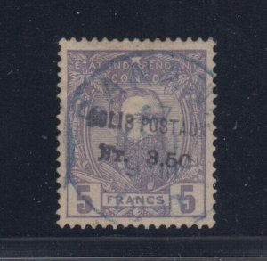 Belgian Congo, Scott Q3, blue Banana 1889 cancel, signed Their and Stolow