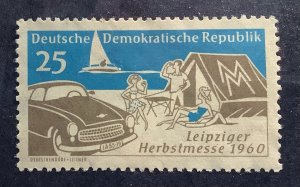 Germany DDR 1960 Scott 515 used - 25pf,  Leipzig Autumn Fair, camping