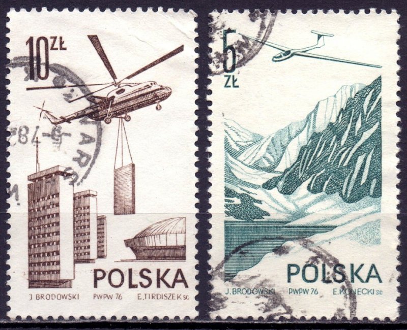 Poland. 1976. 2437-38. Aviation. USED.