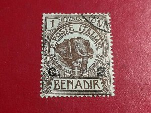 KAPPYSSTAMPS SOMALIA #10 1906 2c ON 1b USED LIGHT CANCEL  GS0456