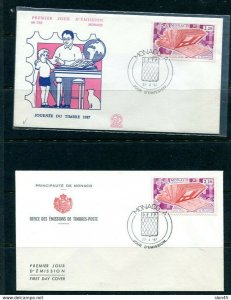 Monaco 1987 2 First Day Covers  Special cancel 11545