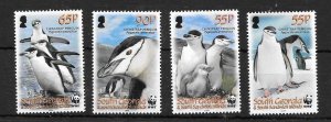 S.GEORGIA&S.SANDWICH SG453/6 2008 CHINSTRAP PENGUINS   MNH