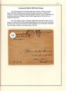 191X, Naval Forces Europe to San Jose, Ca, Ex Lowther, See Remark (N6556)