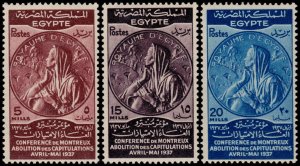 ✔️ EGYPT 1937 - MONTREUX MEDAL - SC. 217/219 ** MNH [EG234]