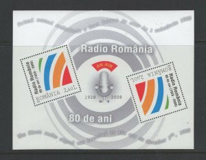 Romania #5078a (2008 Radio Romania sheet) VFMNH CV $3.50