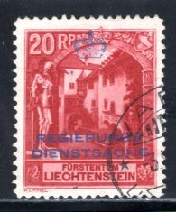 Liechtenstein #O3  Used    VF   CV $15.50 ....   3510415