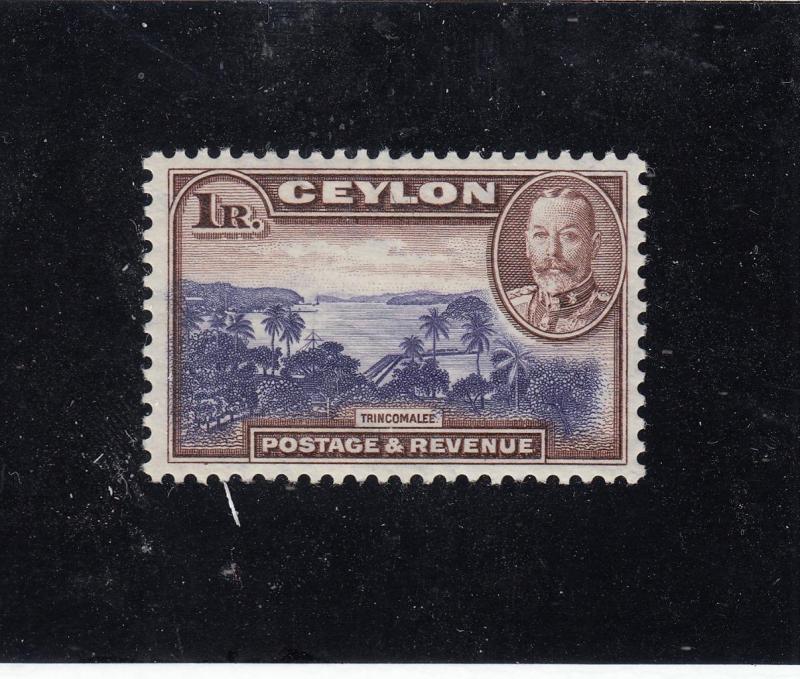 CEYLON  # 274 VF-MLH 1r KGV / VIEW OF TRINCOMALEE CAT VALUE $35