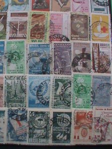 ​BRAZIL STAMPS: VERY OLD LARGE 56 DIFFERENT PICTORIAL BRAZIL USED STAMPS #BR-H