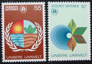 UN Vienna #25-26 MNH, 2 Single, Human Environ, SCV $1.20 L10