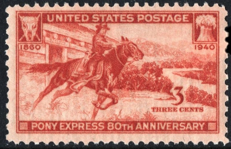 SC#894 3¢ Pony Express Anniversary Single (1940) MNH