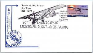 US SPECIAL EVENT COVER LINDBERGH'S FLIGHT OVER YAKIMA WASHINGTON 1927-1977 - C