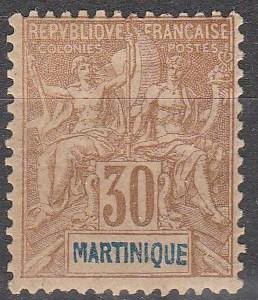 Martinique #45  Unused  CV $36.00 (A10529)