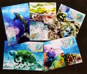 Malaysia Definitive Marine Life 2020 Whale Dolphin Turtle Dugong Maxicard *rare