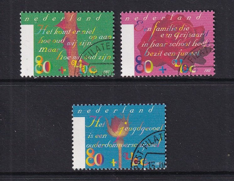 Netherlands #B698-B700  cancelled  1994  roses . senior citizens