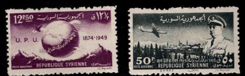 Syria Scott C154-C155 MH* 1949 UPU Airmail stamps