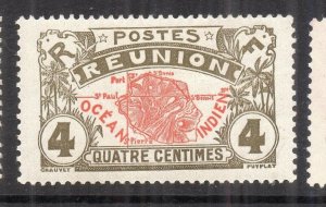 Reunion 1907 MAP TYPE Early Issue Fine Mint Hinged 4c. NW-230845