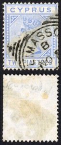 Cyprus SG13 2pi Blue wmk Crown CC Cat 35 pounds