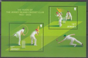 Jersey 2022  Cricket Miniature Sheet NHM