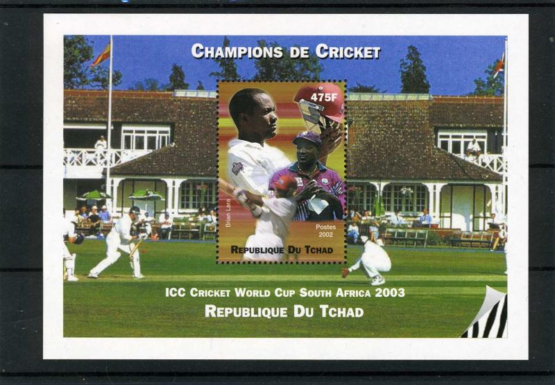 Chad 2002 ICC CRICKET Brian Lara s/s perforated Mint (NH)