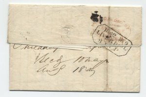 1842 Philadelphia to London transatlantic stampless forwarder marking [H.1471]