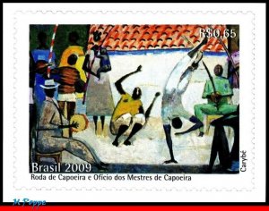 3084 BRAZIL 2009 ´CAPOEIRA´ PERFORMANCE, MUSIC, DANCE, FOLKLORE, RHM C-2820, MNH