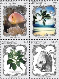 Micronesia 2011 - Christmas Collector's Stamps 4v: 22c 44c 98c 4.95 - MNH