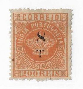 Portuguese India Sc #156  8T on 200 Reis NG FVF