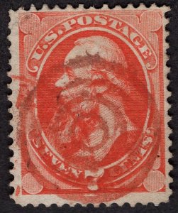 US #149 Fine/Very Fine. Gorgeous orange target cancel.