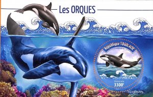 A7053 - TOGO, Error, 2019, MISPERF SOUVENIR SHEET: Orcas, Marine Life