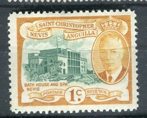 ST.KITTS; & NEVIS 1952 early GVI issue fine Mint very lightly hinged 1c.