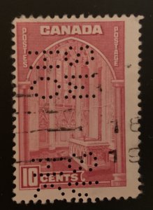 Canada #OA241 USED Perf 5 HOLES -- RARE