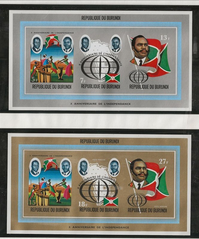 BURUNDI Sc 405-7,C162-4+407A+C164A NH SET+2PERF&2IMPERF S/S of 1972 - PRESIDENT 