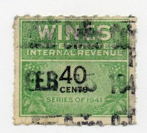 USA 1942-47 Wines Revenues Fine Used 40c. 312955