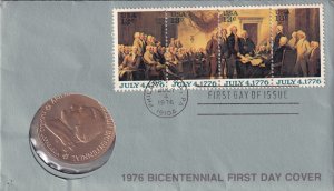 1976, Bicentennial W/Token, No Artist, FDC (E13300)
