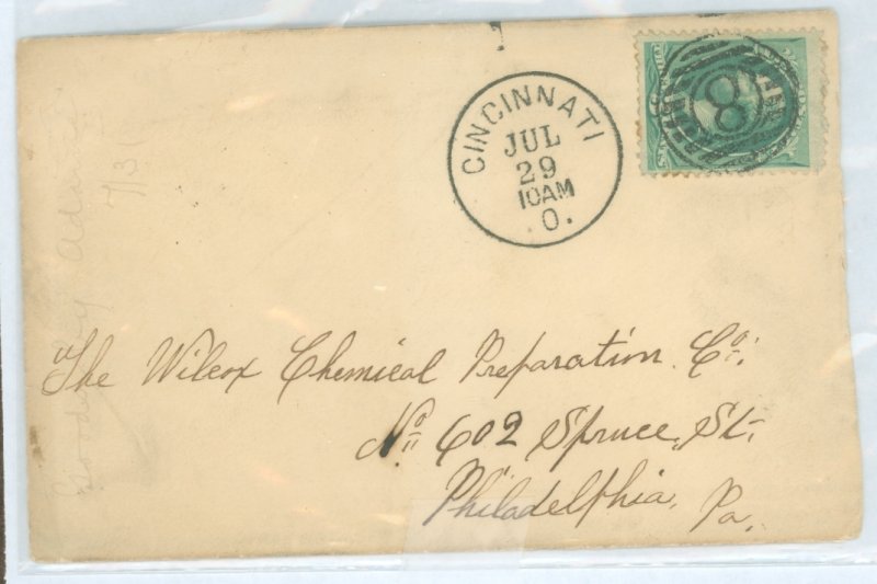 US 158 fancy cancel with number 8, very clear